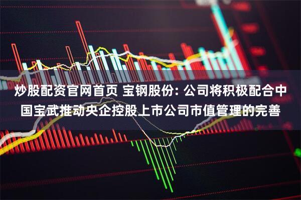炒股配资官网首页 宝钢股份: 公司将积极配合中国宝武推动央企控股上市公司市值管理的完善