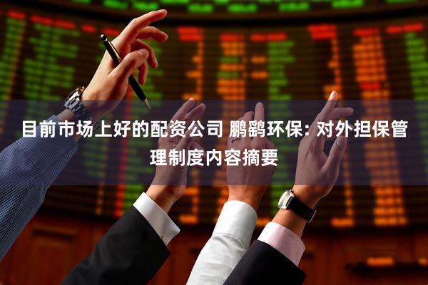 目前市场上好的配资公司 鹏鹞环保: 对外担保管理制度内容摘要